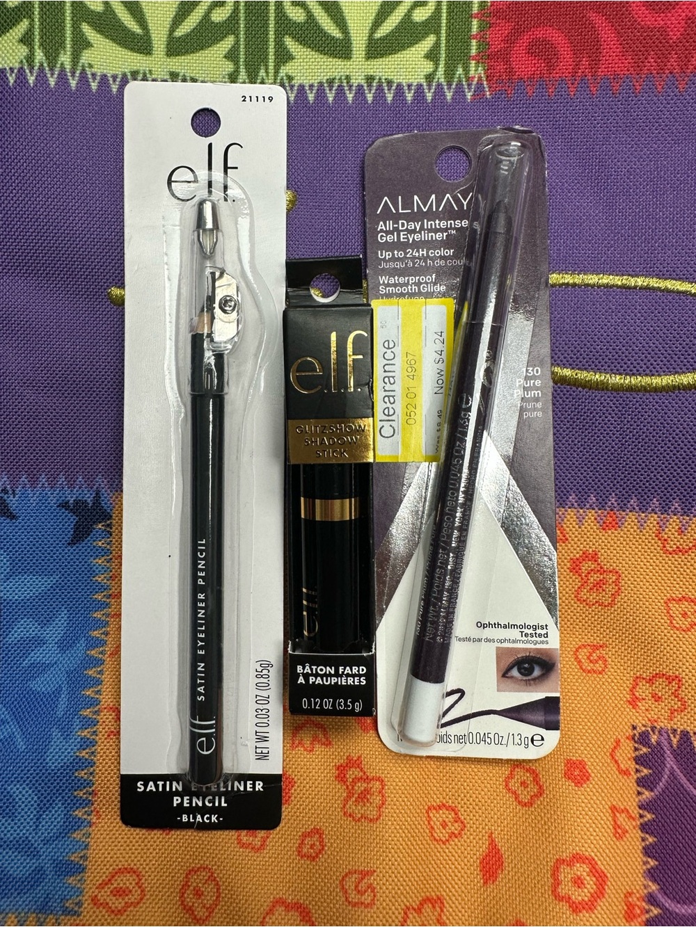 Beauty Lot of 3, ELF Eyeliner Pencil, Almay eyeliner, etc